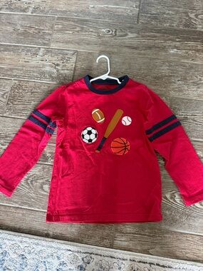 Gymboree Red Long-Sleeve Sports Graphic Tee
